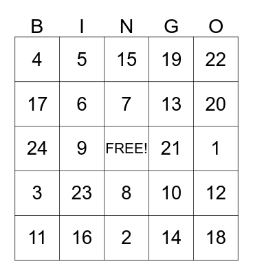 ENRICHED BINGO PARTY! Bingo Card