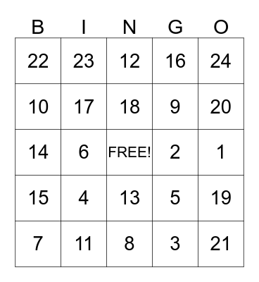 ENRICHED BINGO PARTY! Bingo Card