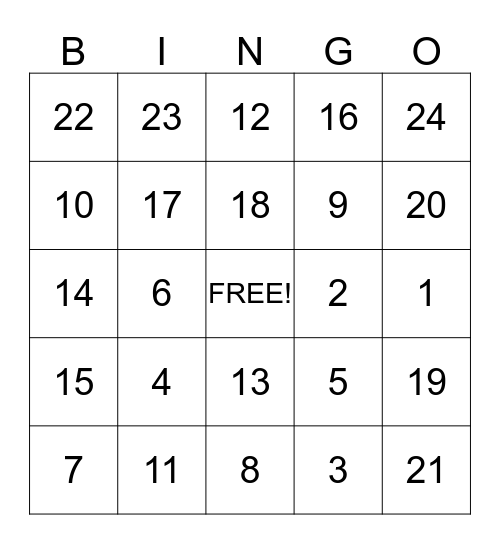 ENRICHED BINGO PARTY! Bingo Card