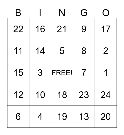 ENRICHED BINGO PARTY! Bingo Card