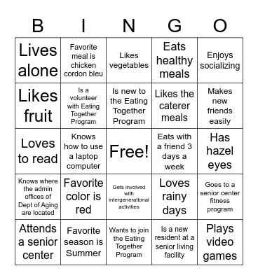 Ice Breaker Bingo Card