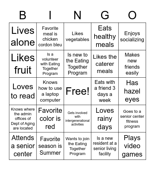 Ice Breaker Bingo Card