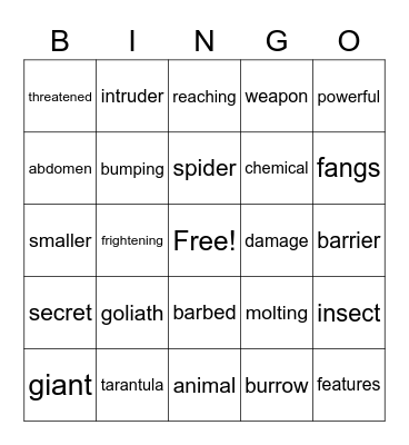 BIG - HAIRY - YUCK Bingo Card