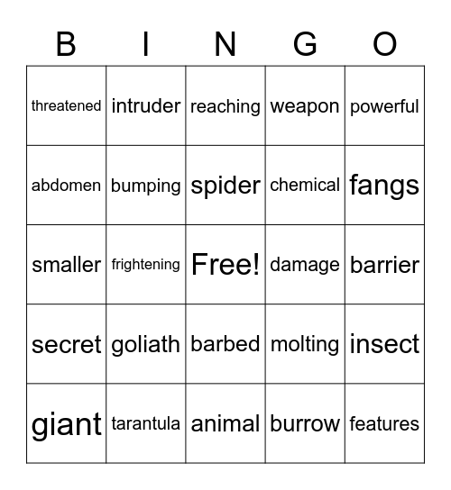 BIG - HAIRY - YUCK Bingo Card