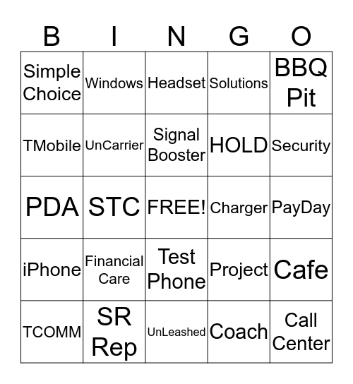 T Mobile BINGO Card