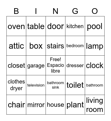 La casa Bingo Card