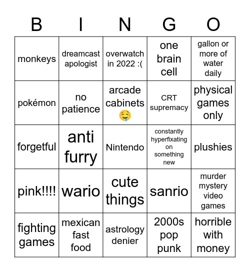 gabrielcore Bingo Card