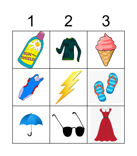 Weather & Seasons Bingo Card