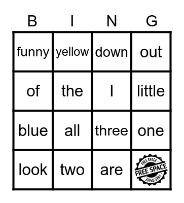 Tricky Word Bingo Card