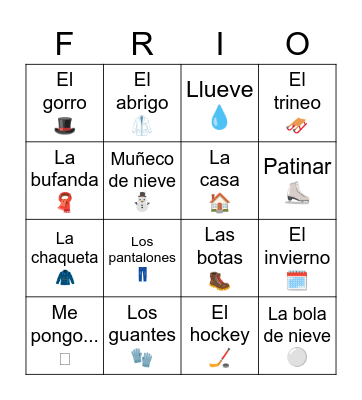 El invierno Bingo Card