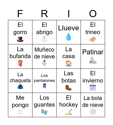 El invierno Bingo Card