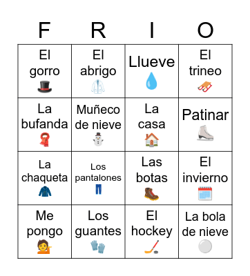 El invierno Bingo Card