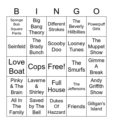 TV Theme Cover All Bingo Card