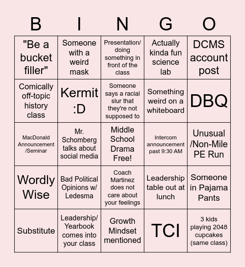 DCS Bingo v0.9 for the week of 2/28 Bingo Card