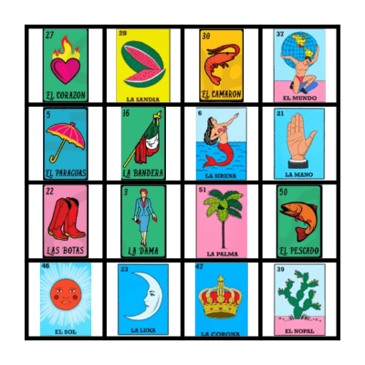 Elia's Loteria Bingo Card
