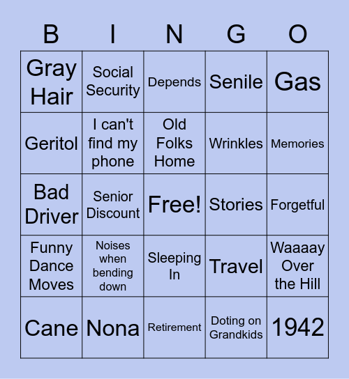 Grandma Judy's 80th Birthday Party Bingo Card