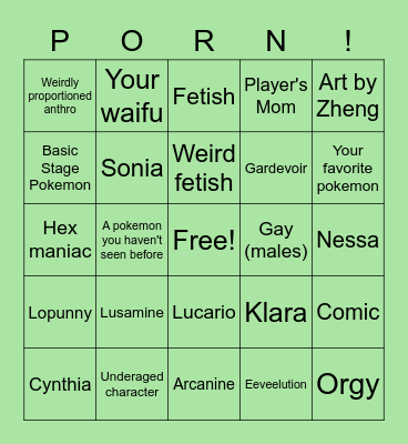 r/pokeporn Bingo Card