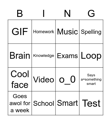 Simeon Bingo Card