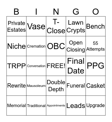 PPA's # 1 Bingo Card