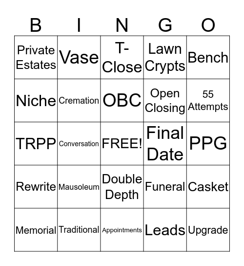 PPA's # 1 Bingo Card