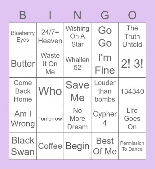 @_koffeebt Bingo Card