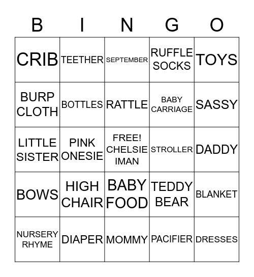 PRINCESS CHELSIE 'S BINGO Card