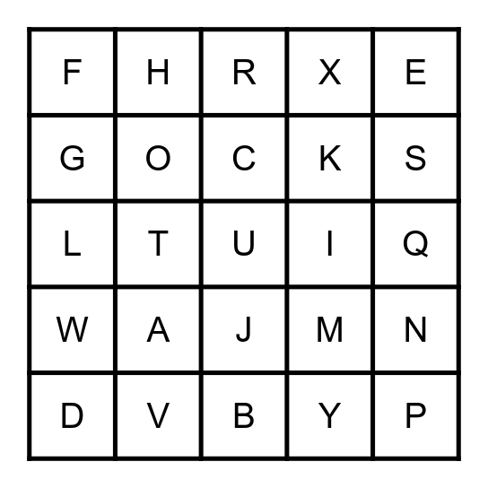 ABC BATTLE BINGO Card