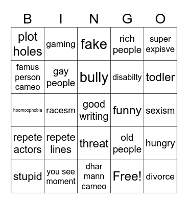 Dhar Mann Bingo Card