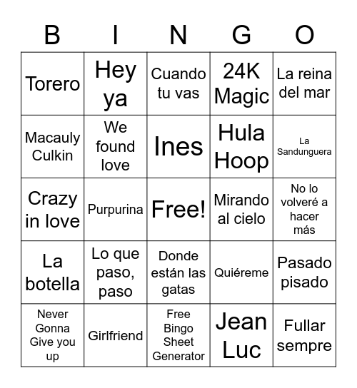 LA FIRIKI FESTA Bingo Card