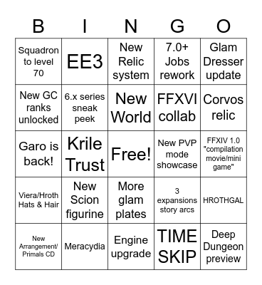 10 Years PLL bingo Card