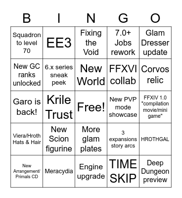 10 Years PLL bingo Card