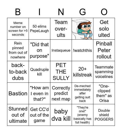 Emongg Overwatch Bingo Card