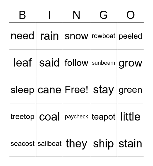 BINGO Card