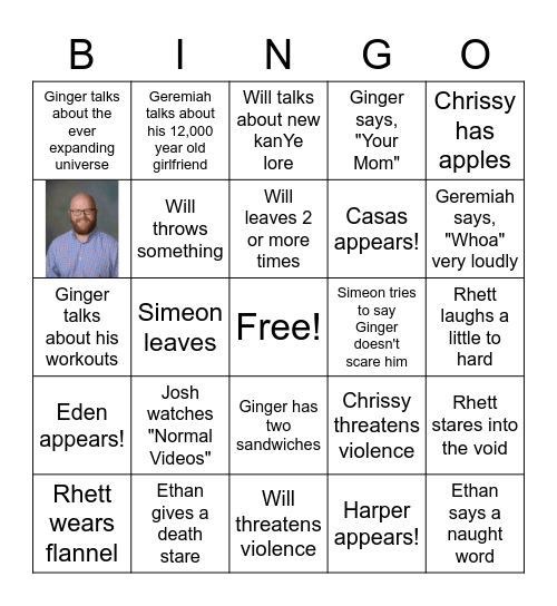 Lunch Card Bingo Card