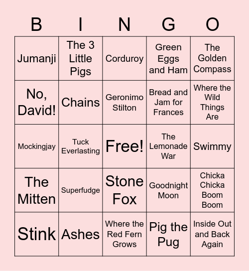 Book Bingo - Love of Reading Week! Bingo Card