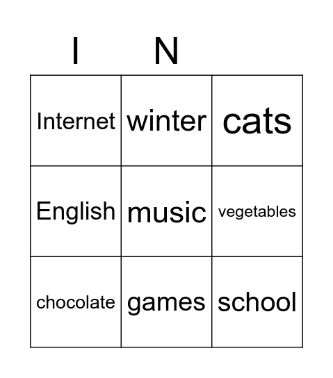 Bingo Card