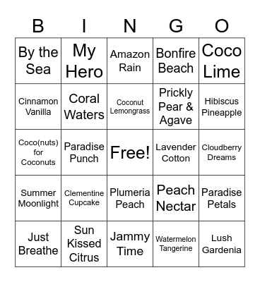 Spring/Summer 22 Bingo Card