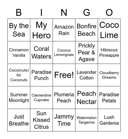 Spring/Summer 22 Bingo Card