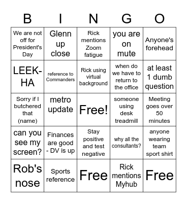 All-Hands Fun Bingo Card