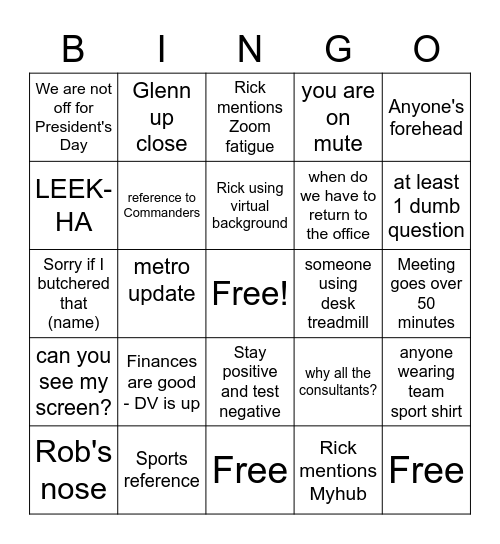 All-Hands Fun Bingo Card