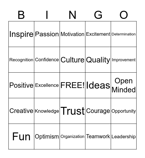 Lets Get Motivated!! Bingo Card