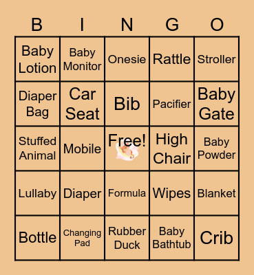 Baby Shower Bingo Card