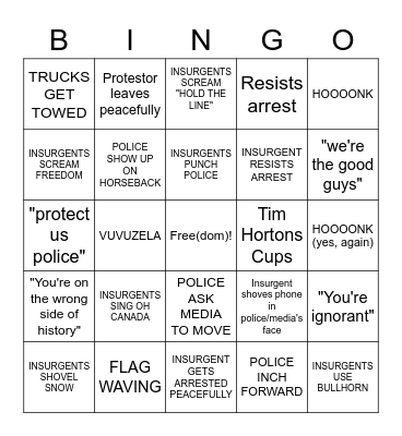 DOWN WITH CONVOY Bingo Card