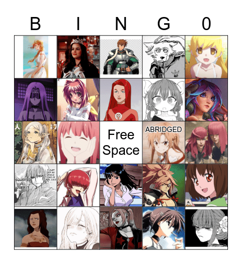 Favorite Character Bingo Card