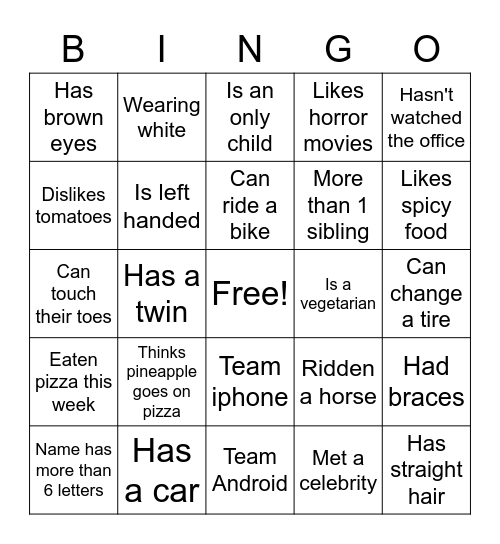 Bingo Card