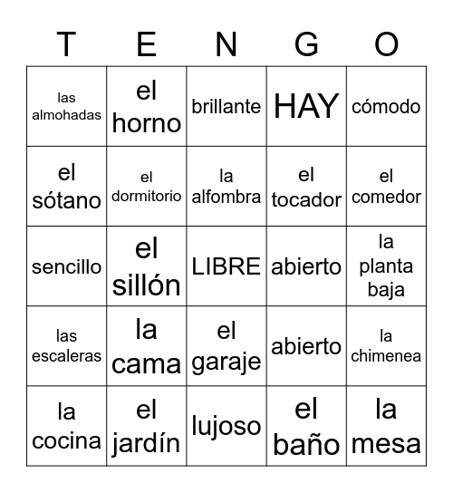 LA CASA Bingo Card