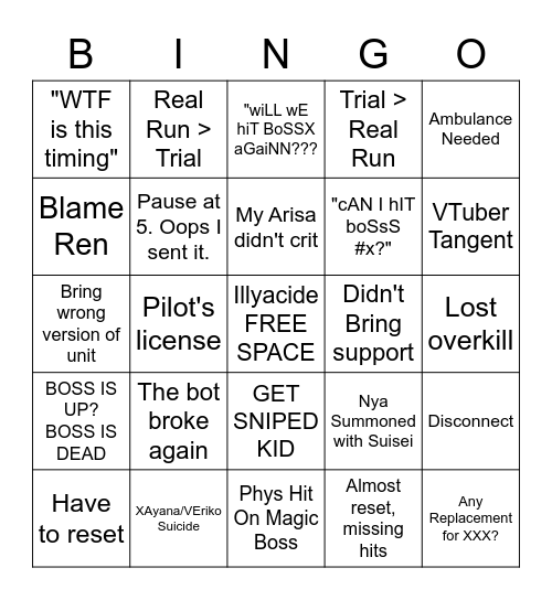 CB 13 Intbition Bingo Card