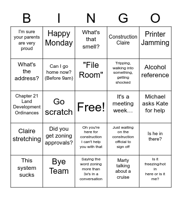 Township of Ocean (Monmouth County) Bingo Card