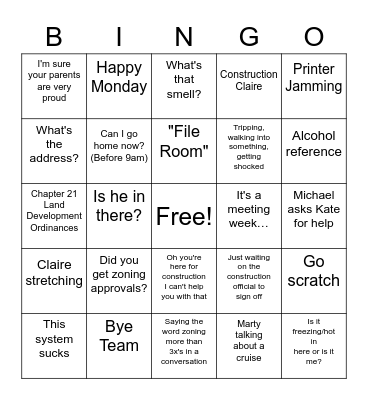 Township of Ocean (Monmouth County) Bingo Card