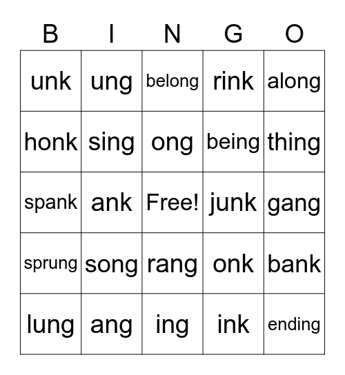 Welded Sounds Bingo Card
